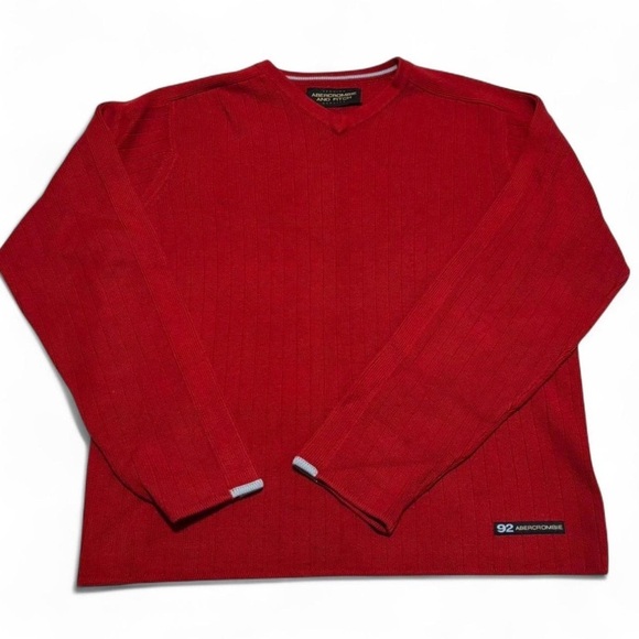 Abercrombie & Fitch Other - Vintage‎ y2k Abercrombie and Fitch Rib Knit Sweater Men's Large Red NO SIZE TAG